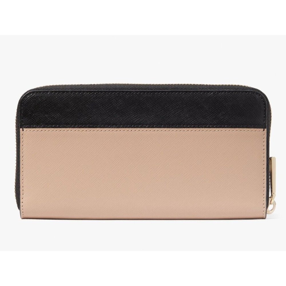 New Kate Spade Madison Colorblock Saffiano Leather Wallet Toasted Hazelnut Multi - Picture 2 of 3
